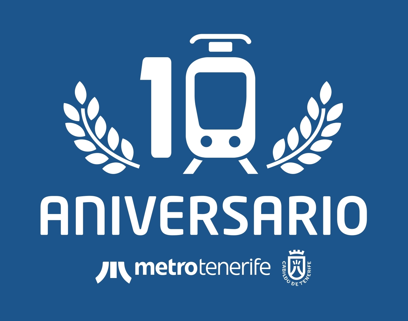 Logo del décimo aniversario del Tranvía de Tenerife.
