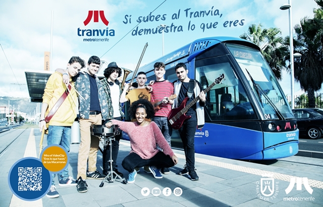 Cartel promocional de la campaña 'Si subes al tranvía, demuestra lo que eres'.