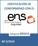 Certificado de conformidad con el Esquema Nacional de Seguridad - Categoría básica - RD 3/2010