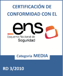 Certificado de conformidad con el Esquema Nacional de Seguridad - Categoría media - RD/2010