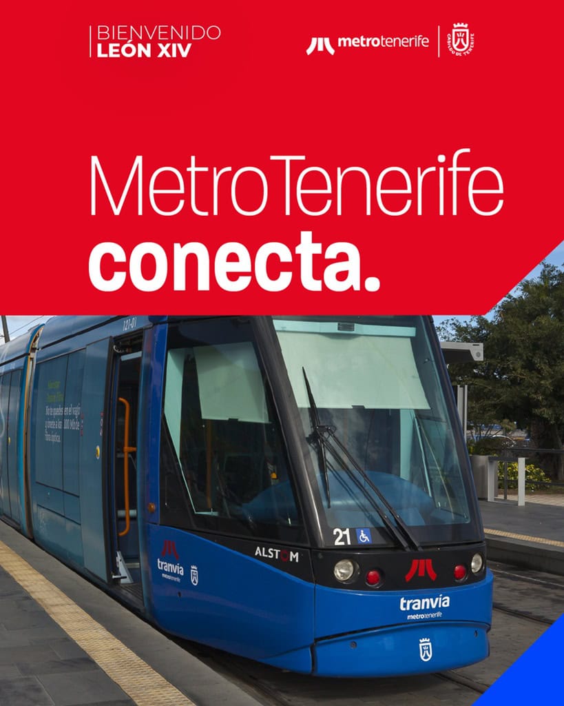 Cartel informativos de los servicios del tranvía.